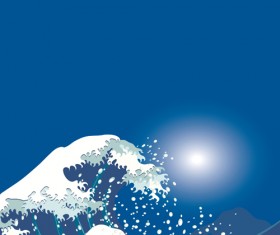 Sea Waves vector background set 05