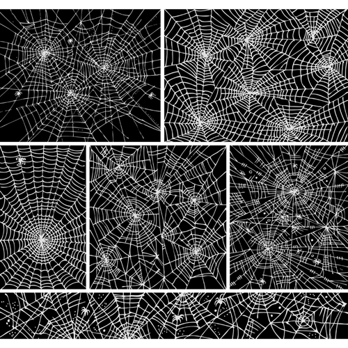 Set of Spider web vector background 01