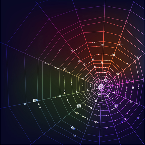 Download Set of Spider web vector background 04 free download