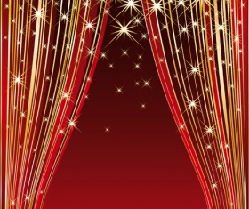 Red Stage Curtain design vector graphic 01