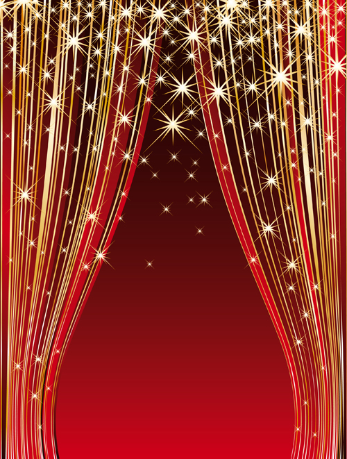 Red Stage Curtain design vector graphic 01