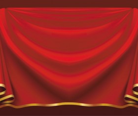 Red Stage Curtain design vector graphic 02