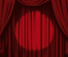 Red Stage Curtain design vector graphic 05