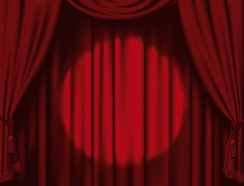 Red Stage Curtain design vector graphic 05