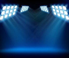 Set of Stage with spotlight vector background 01