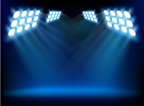 Set of Stage with spotlight vector background 01