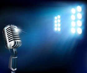 Set of Stage with spotlight vector background 02