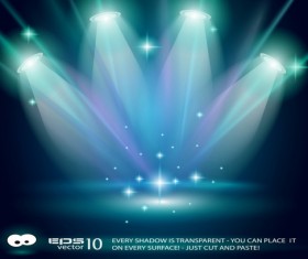 Set of Stage with spotlight vector background 03