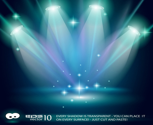 Set of Stage with spotlight vector background 03