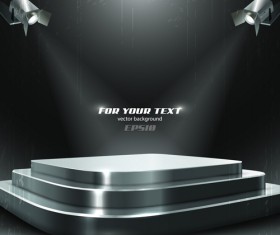 Set of Stage with spotlight vector background 05
