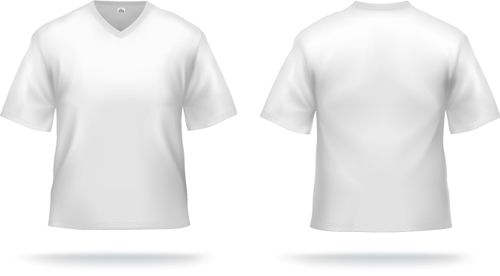 White T-shirts template vector set 01 free download