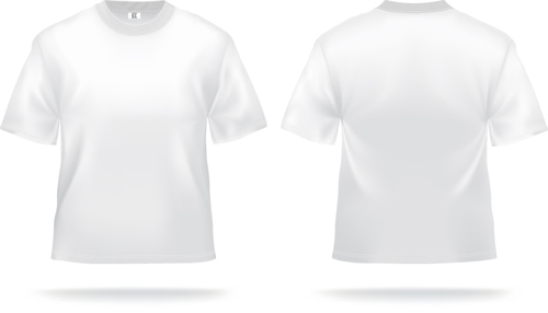 White T-shirts template vector set 02