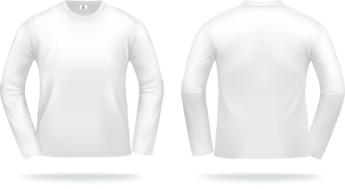 White T-shirts template vector set 03