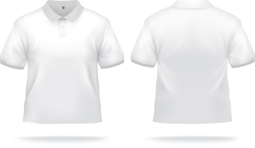 White T-shirts template vector set 04