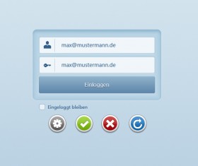web elements login Interface and Button PSD