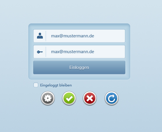 web elements login Interface and Button PSD