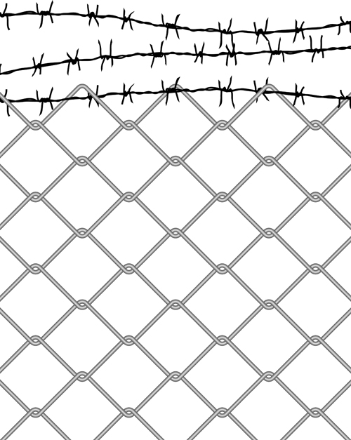 Fence made of Metal wire vector background graphic 02
