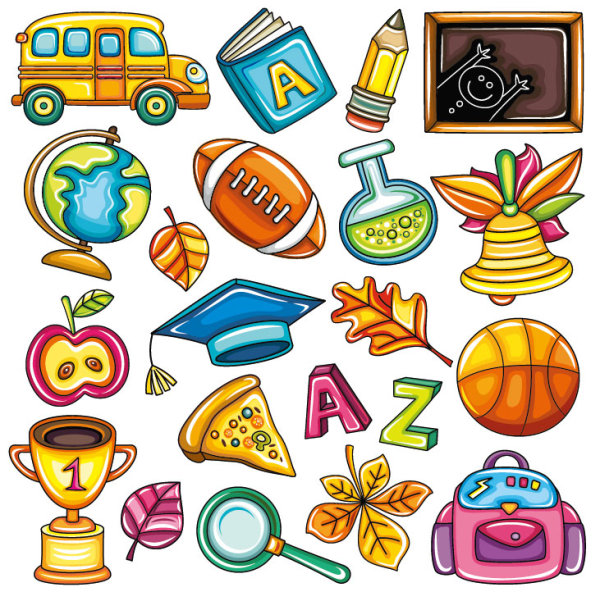Elements of School design icon vector 01