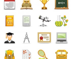Elements of School design icon vector 02