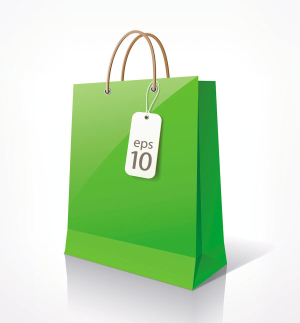 Color Paper Shopping bags design vector 02