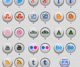 Set of Delicate web Button icon