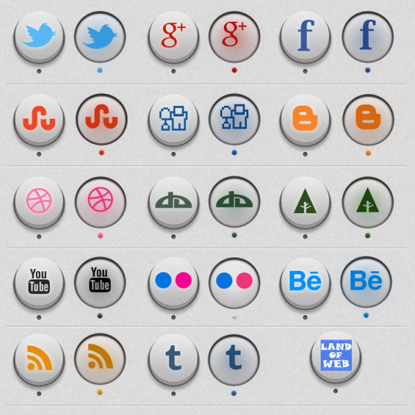 Set of Delicate web Button icon