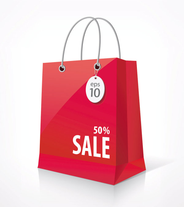 Color Paper Shopping bags design vector 03