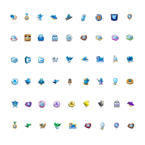 Different twitter icons set
