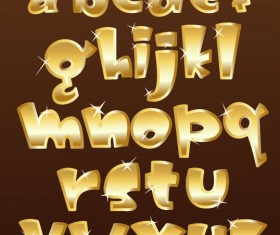 Shiny gold Alphabet and numeral, Punctuation vector 02