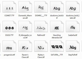 Delicate funny font set 02