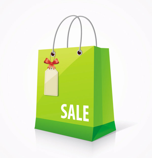 Color Paper Shopping bags design vector 05