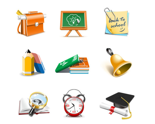 Elements of School design icon vector 03