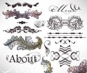 Retro Decorative Ornaments Frames and Borders vector 09
