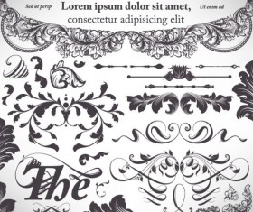 Retro Decorative Ornaments Frames and Borders vector 10