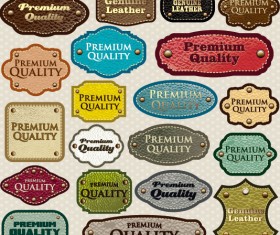 Different leather lables and tags mix vector 02