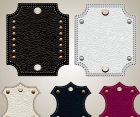 Different leather lables and tags mix vector 05