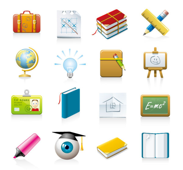 Elements of School design icon vector 05