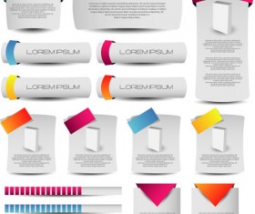 commonly color Label stickers vector set 01