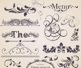 Vintage ornaments Frames with Borders design vector 01