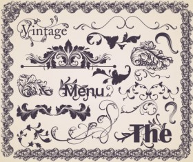 Vintage ornaments Frames with Borders design vector 04