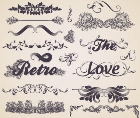 Vintage ornaments Frames with Borders design vector 05