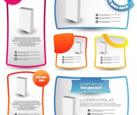 commonly color Label stickers vector set 03