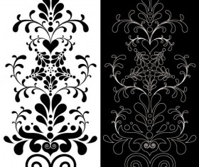 Black Seamless lace and ornaments vector 01