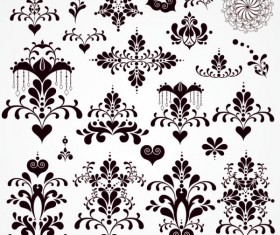 Black Seamless lace and ornaments vector 02
