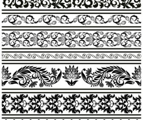 Black Seamless lace and ornaments vector 05 free download