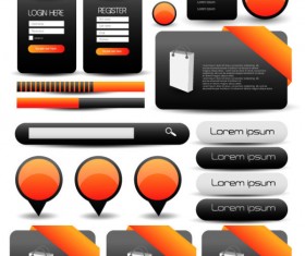Label stickers and web elements vector set