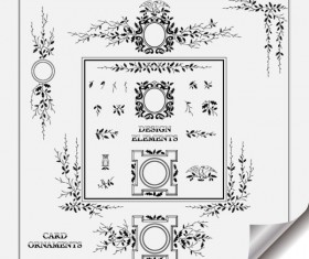 Retro Object Decorative Ornaments frames vector 01