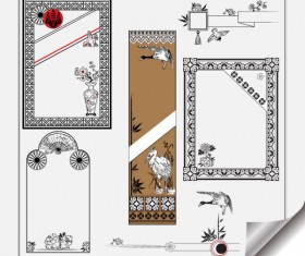Retro Object Decorative Ornaments frames vector 02