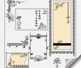 Retro Object Decorative Ornaments frames vector 04