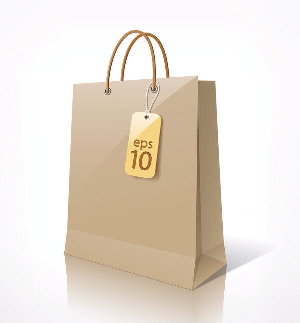 Color Paper Shopping bags design vector 01